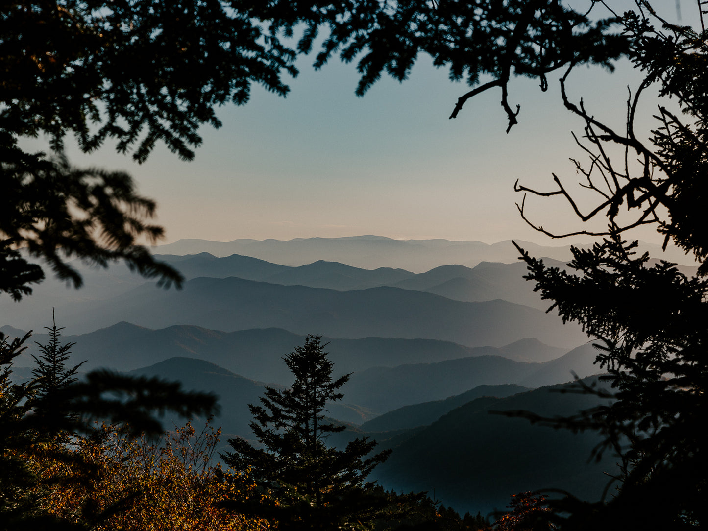 Metal Wall Print Blue Ridge Haze